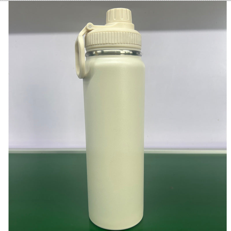 Double-Wall Vacuum Insulated Stainless Steel Wide-Mouth Water Bottle With Leakproof Screw Cap And Ergonomic Carry Handle