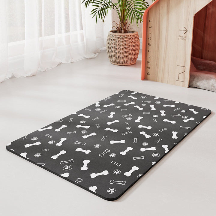 Non-Slip Waterproof Silicone Pet Feeding Mat with Raised Rim and Paw-Print Grip Bowlift