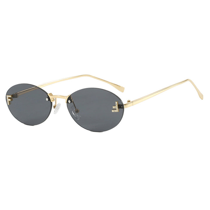 Women's fashionable sunglasses with elegant mirrored lens front and delicate metal frame Bowlift