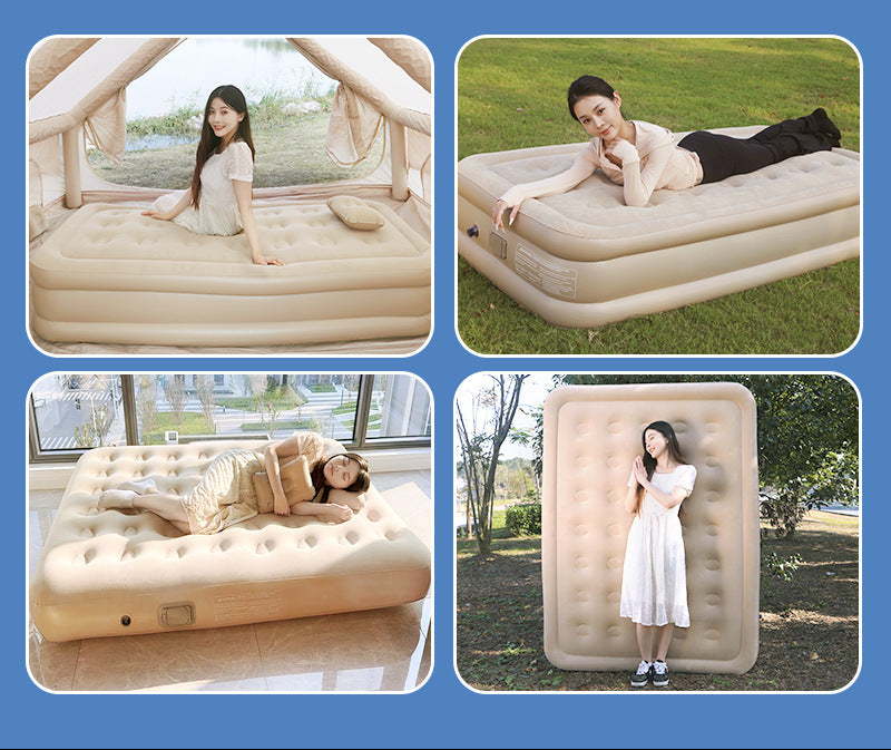 single self-inflating air mattress with built-in electric pump and integrated inflatable pillow Bowlift