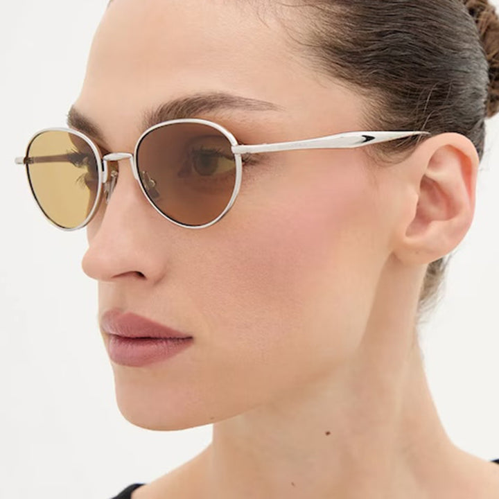 Women's round sunglasses with elegant metal frame and UV protection Bowlift