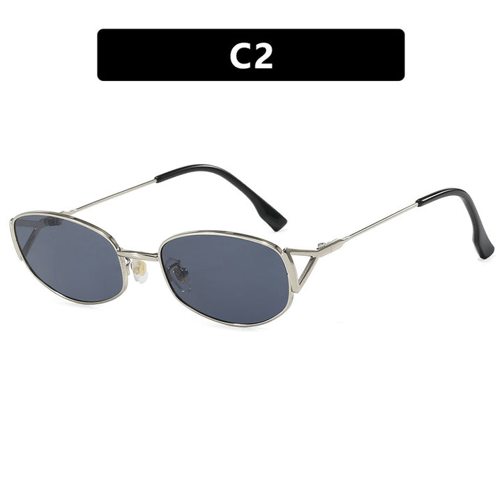 Women's fashionable sunglasses in an elegant oval design with high-quality metal frame Bowlift