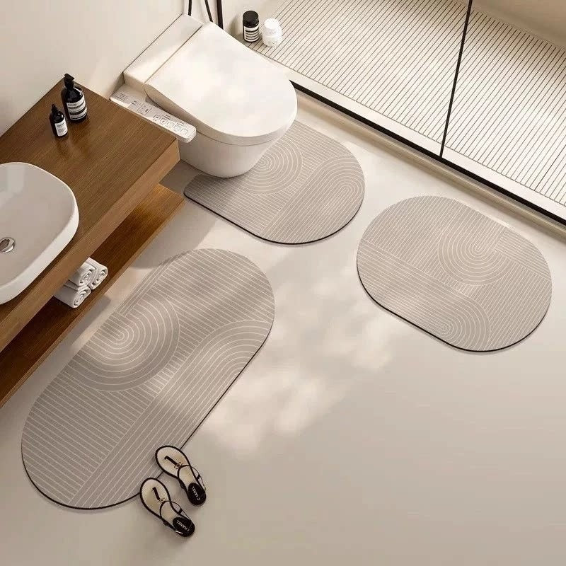 Modern Bathroom Non-Slip Area Mat Set Bowlift
