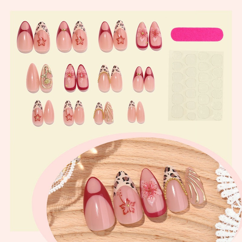 Art nail set with luxurious floral 3D decorations Bowlift
