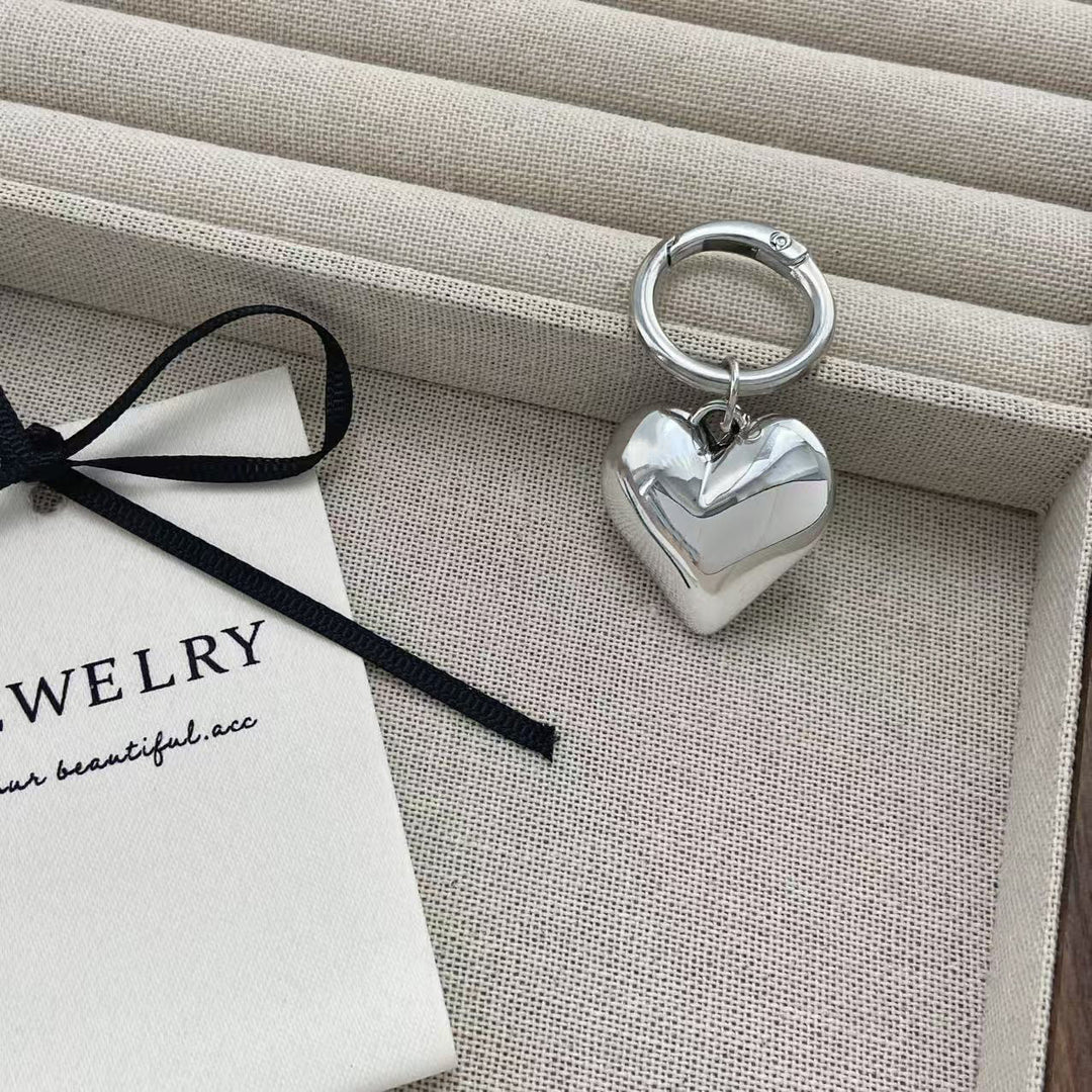 Heart-Shaped Silver Keychain Bowlift