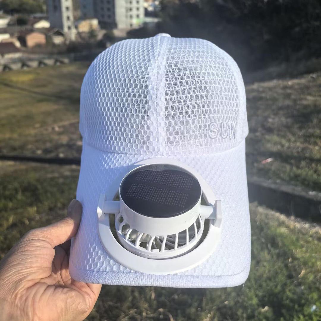 Sun Cap with removable solar fan, breathable mesh and adjustable umbrella Bowlift