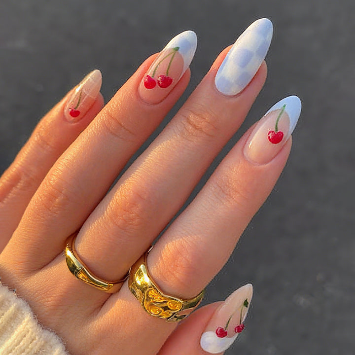 Artistic Cherry Blossom Press-On Nails