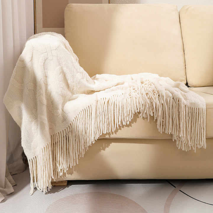 Decorative Fringe Throw Blanket Bowlift