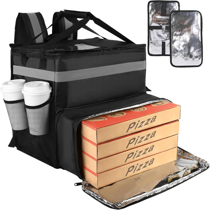 Women's Insulated Pizza Delivery Bag with Drink Holders and Reflective Elements Bowlift