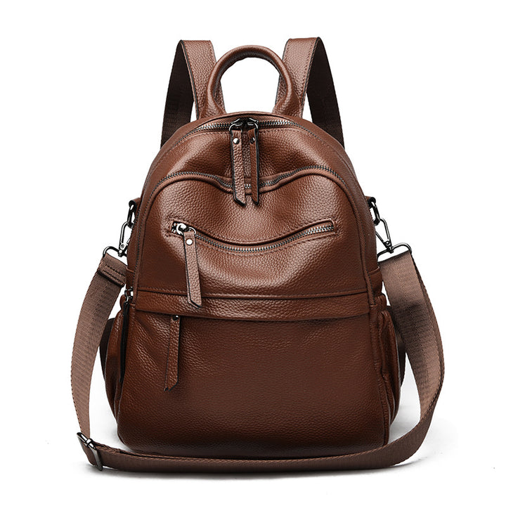 Multi-Functional Textured Leather Backpack Bowlift