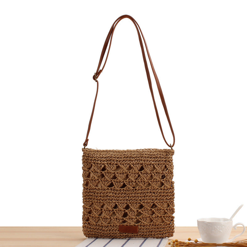 Handbag Made of Braided Natural Material with Adjustable Shoulder Strap Bowlift