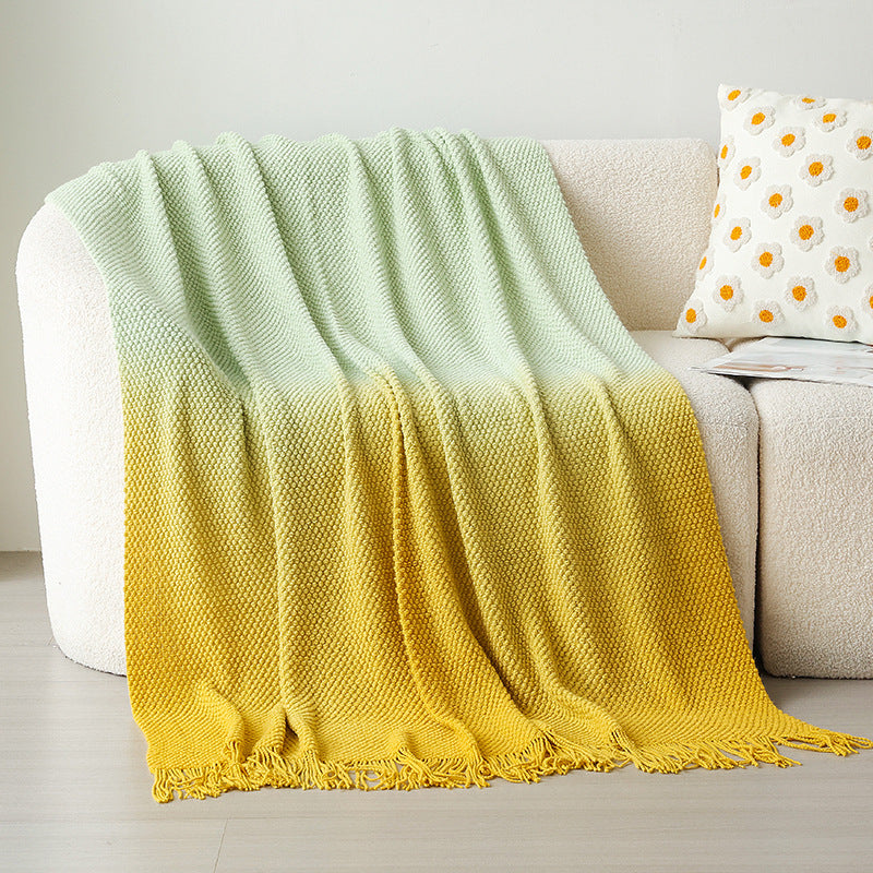 Gradient Knit Throw Blanket