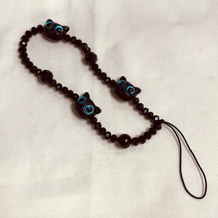Charming Cat-Themed Beaded Eyewear Holder Bowlift