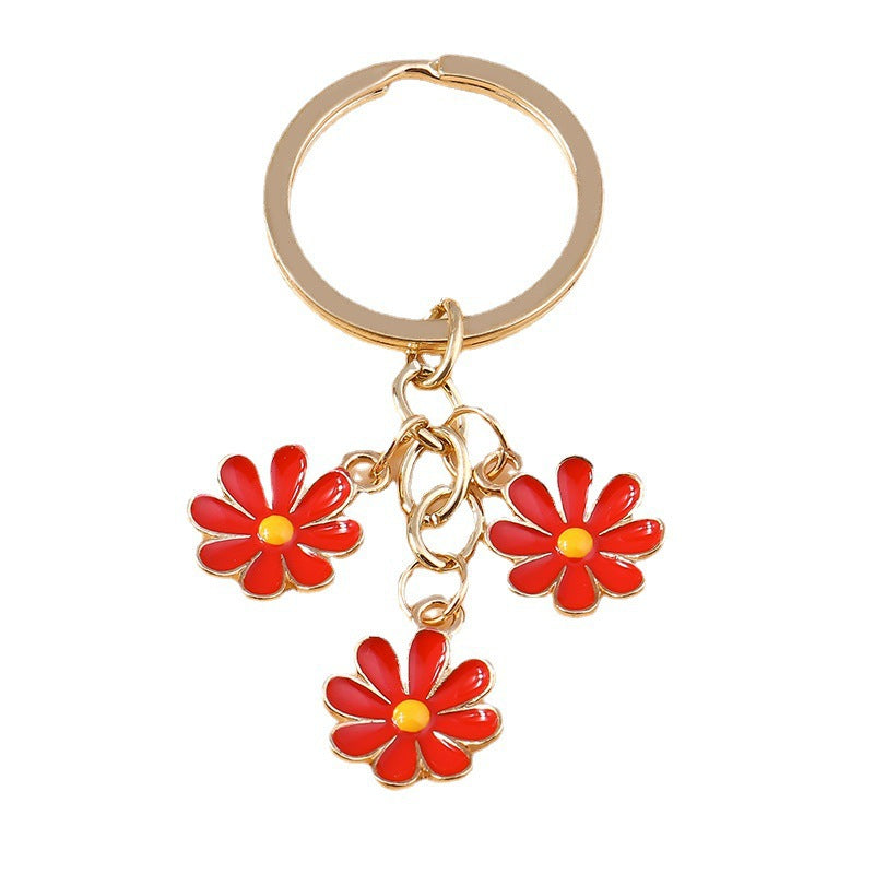 Keychain with Three Playful Daisies Bowlift