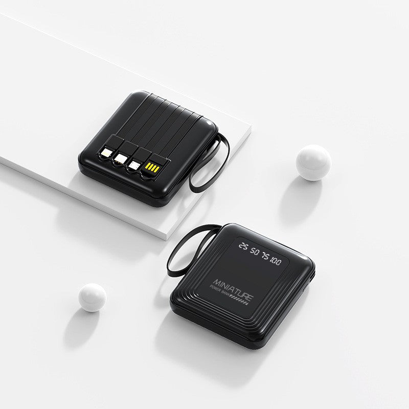 Slim Powerbank with Integrated Cables Bowlift