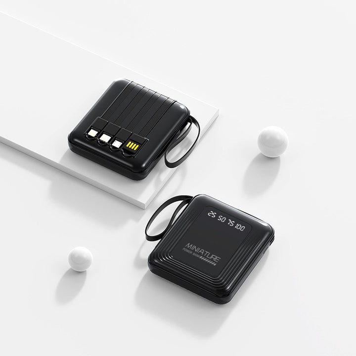 Slim Powerbank with Integrated Cables Bowlift