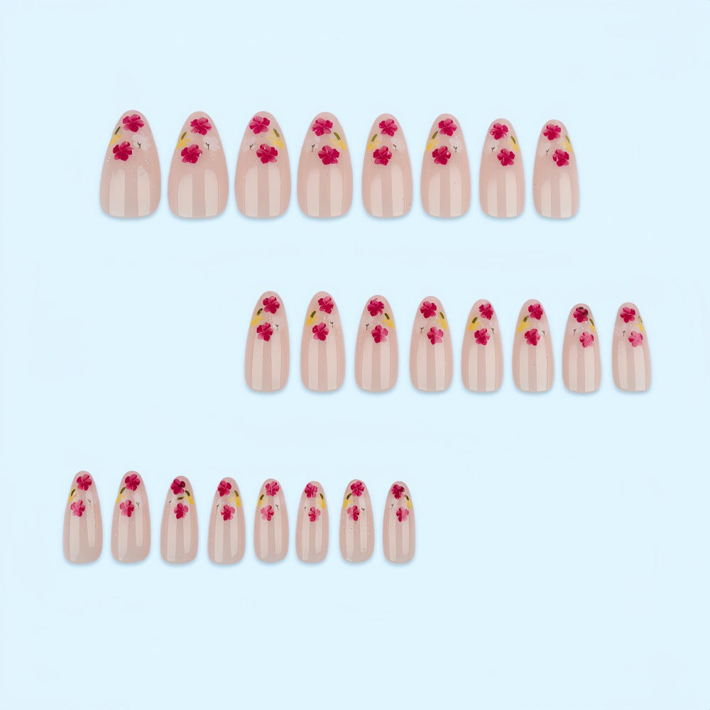 Fake nails with floral accents Bowlift