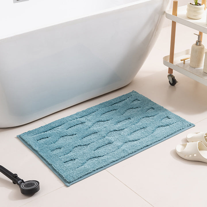 Plush Textured Bath Mat Bowlift