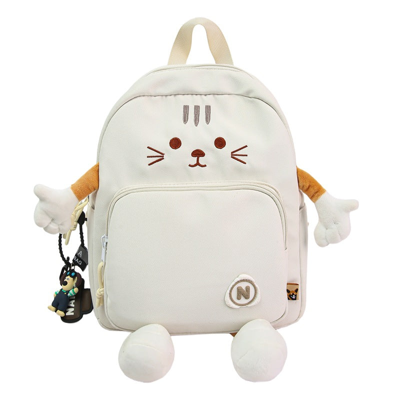 Plush Cat-Themed Backpack Bowlift