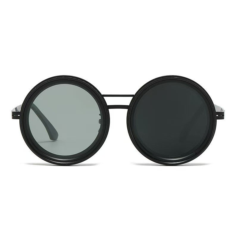 Ladies Round Retro Sunglasses with Distinctive Metal Frame Bowlift
