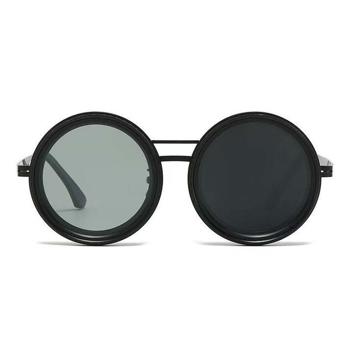 Ladies Round Retro Sunglasses with Distinctive Metal Frame Bowlift
