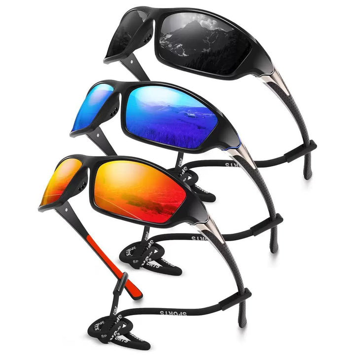 Unisex nan sporty wraparound sunglasses with polarized, shatterproof polycarbonate lenses and non-slip nose pads Bowlift
