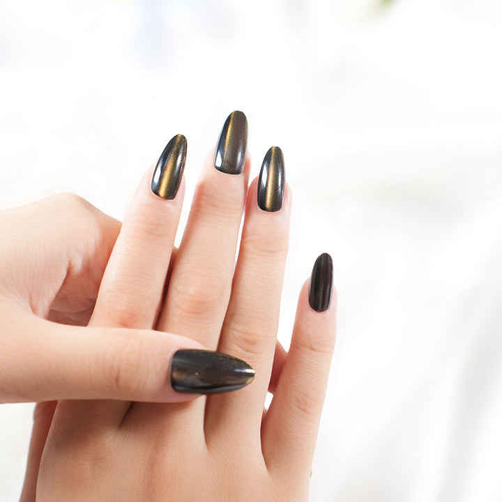 Glossy Metallic Press-On Nail Set Bowlift
