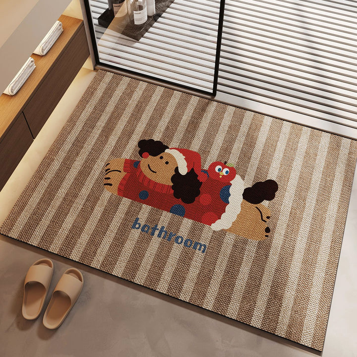 Playful Cartoon Animal Doormat