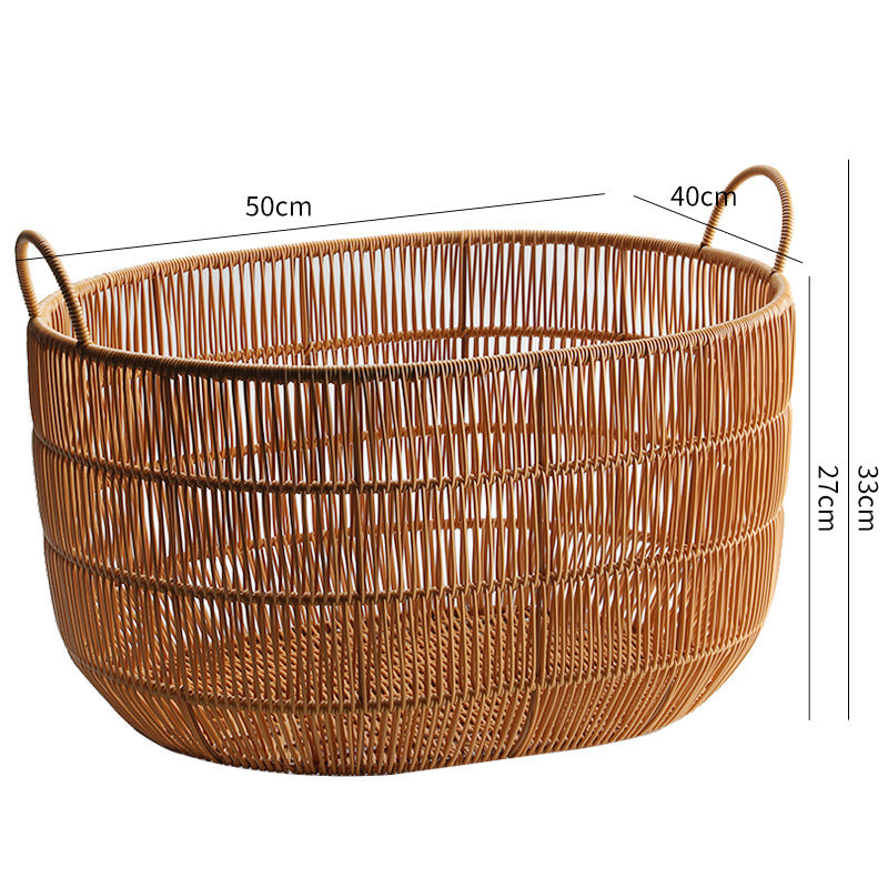 Large Handwoven Storage Basket Bowlift