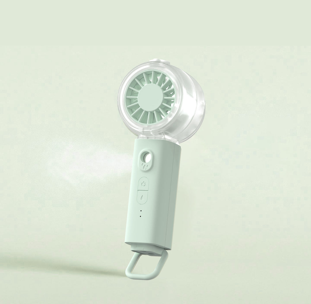 Unisex portable mini handheld fan with misting function and USB charging Bowlift