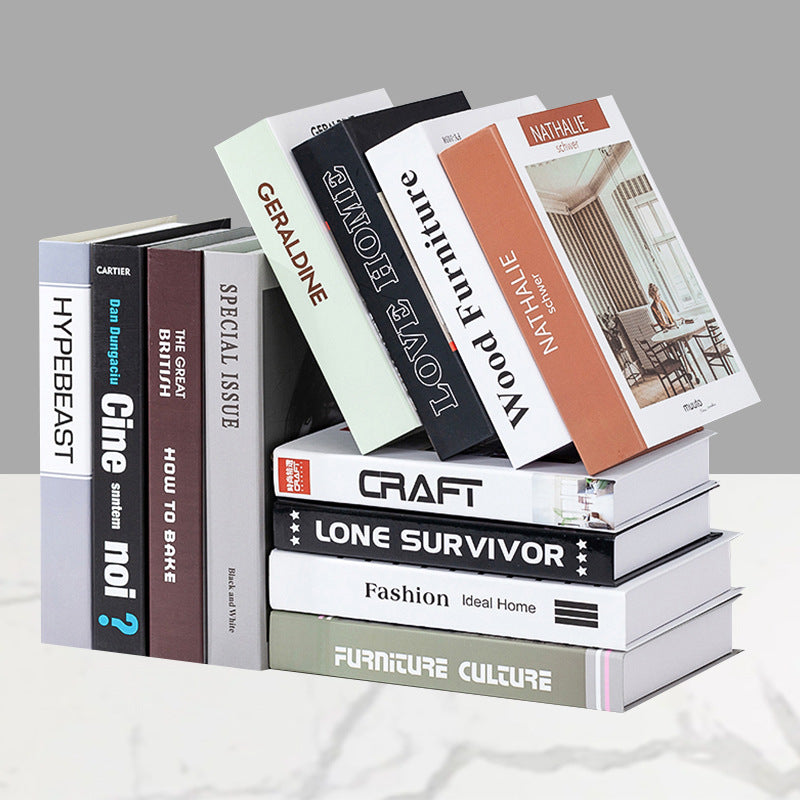 Decorative faux book storage box set for bookshelf styling Bowlift