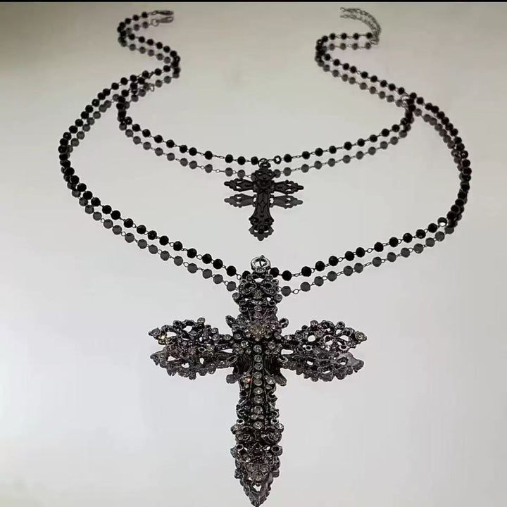 Dual-Layered Cross Pendant Necklace Bowlift