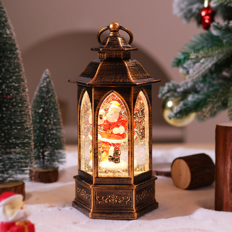 Nostalgic Christmas lantern with snowman scene Bowlift
