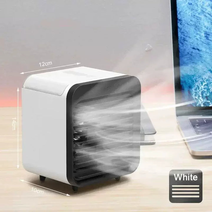 Unisex one size compact personal evaporative desk cooler with adjustable directional louvers USB-powered humidifying fan Bowlift