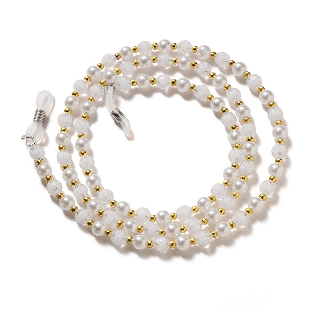 Elegant Pearl and Crystal Eyewear Chain Bowlift