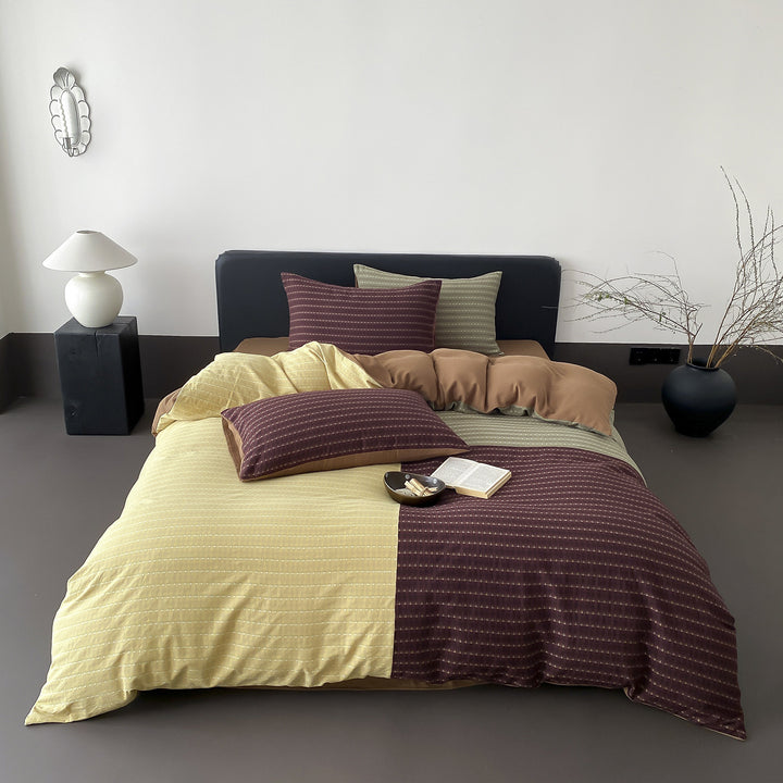 Wende duvet cover set made of cotton jersey with fine quilted texture Bowlift