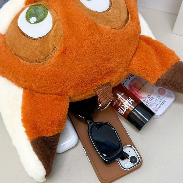 Plush backpack with cute fox design Bowlift