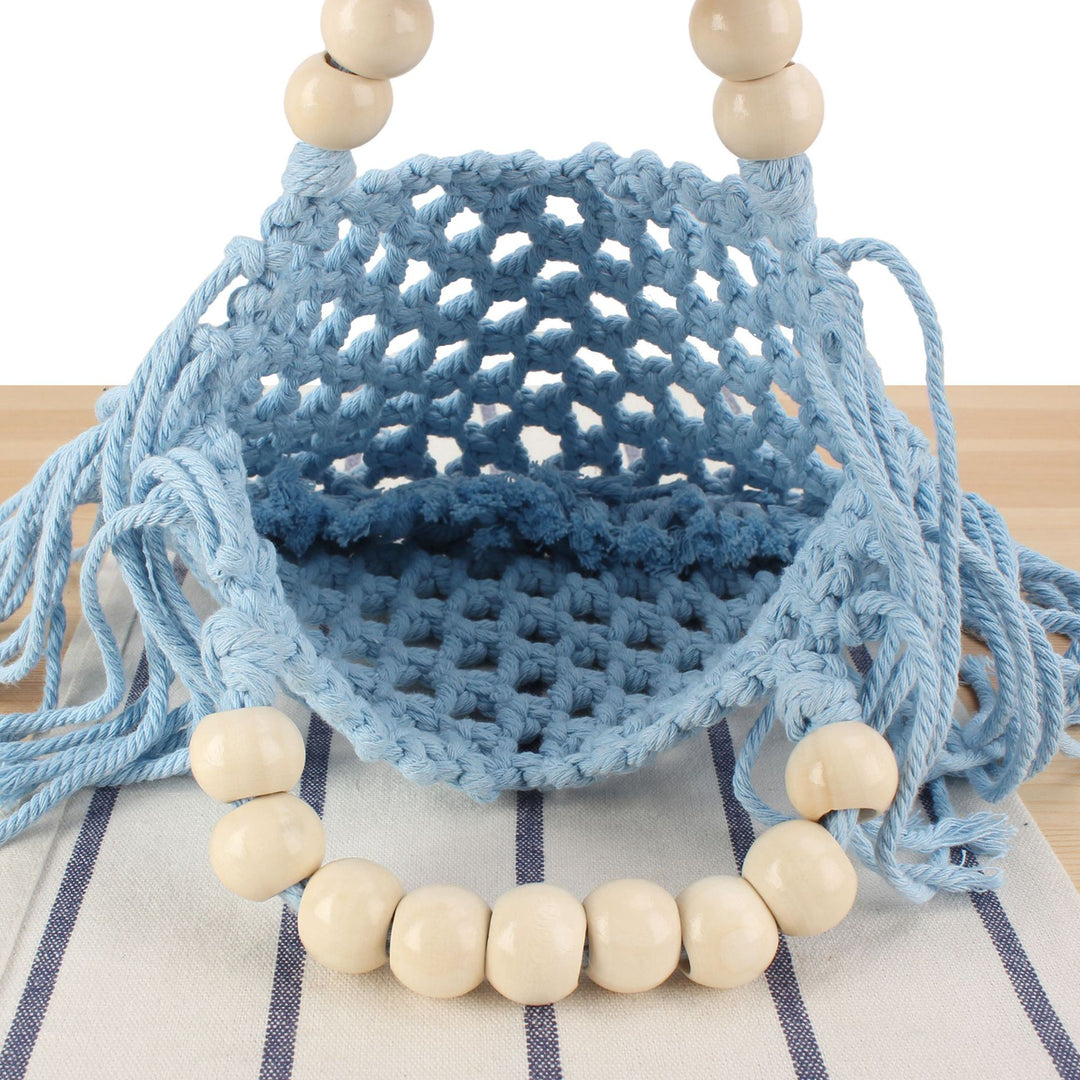 Handmade Macrame Bag with Wooden Handles Bowlift