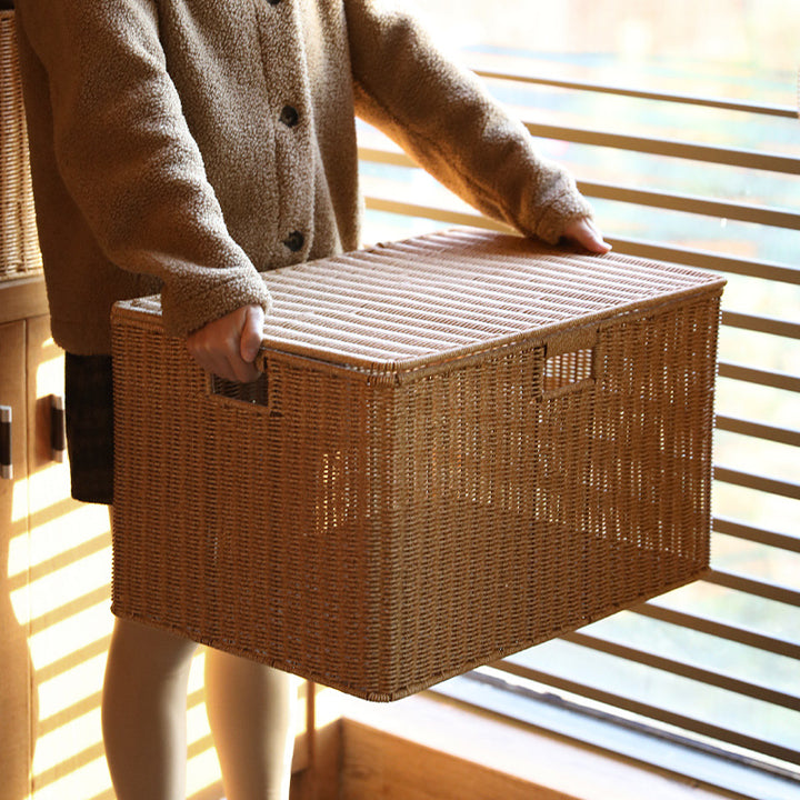 Unisex Multifunctional Storage Box made of natural wicker Bowlift