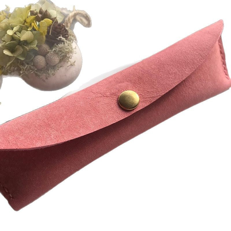 Compact Structured Leatherette Pencil Pouch with Gold Zip Bowlift