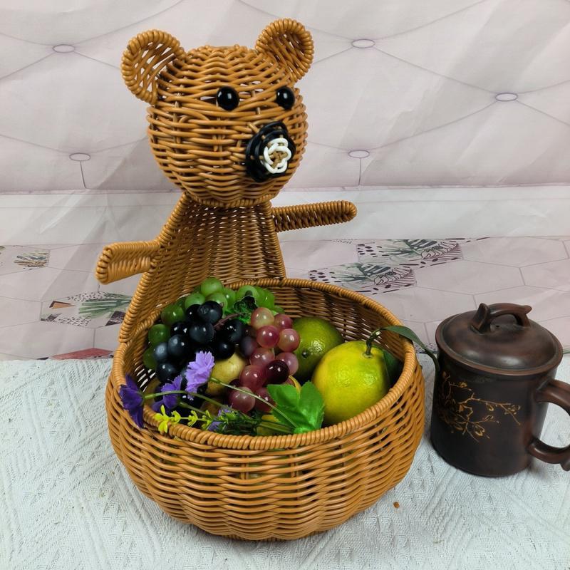 Cute Animal-Themed Woven Storage Basket Bowlift