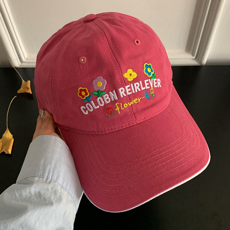 Women's Floral Embroidered Adjustable Cap Bowlift