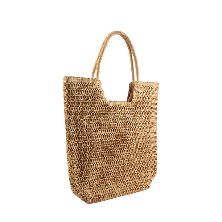 Handbag Made From Handwoven Natural Material With Large Carrying Handles Bowlift