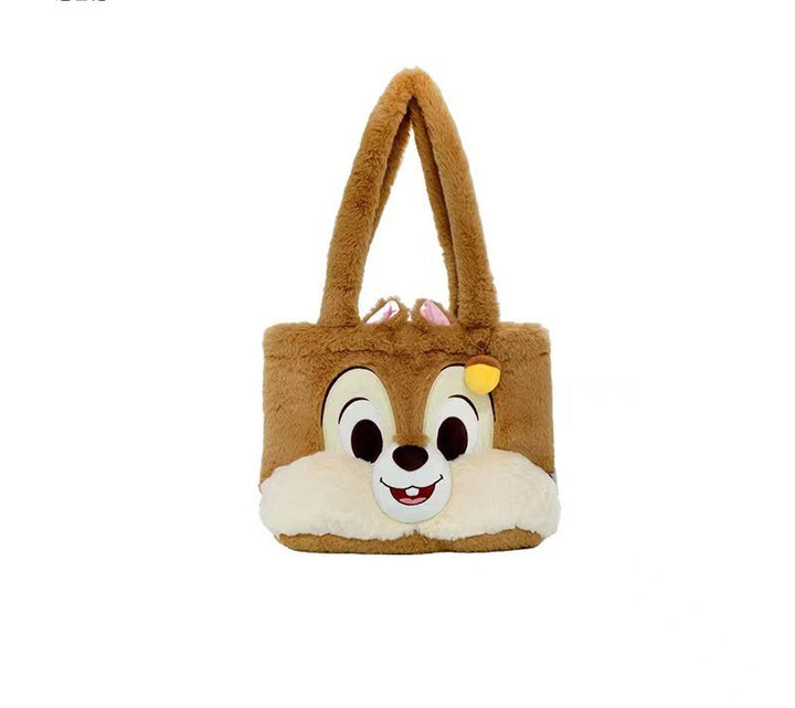 Plush Tote Bag with Animal Face Bowlift
