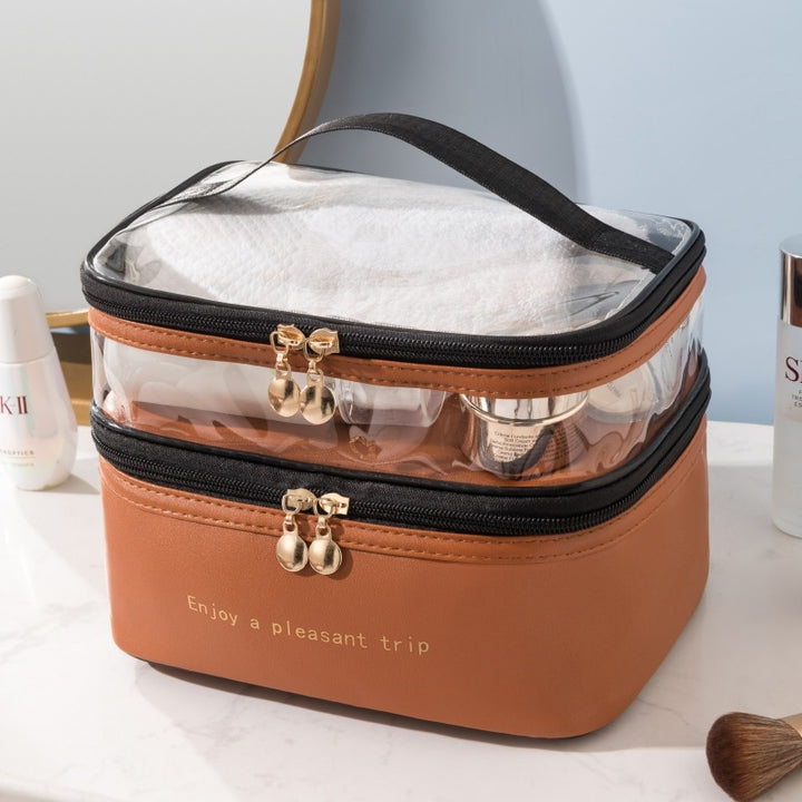 Dual-Layer Transparent Cosmetic Organizer Bowlift