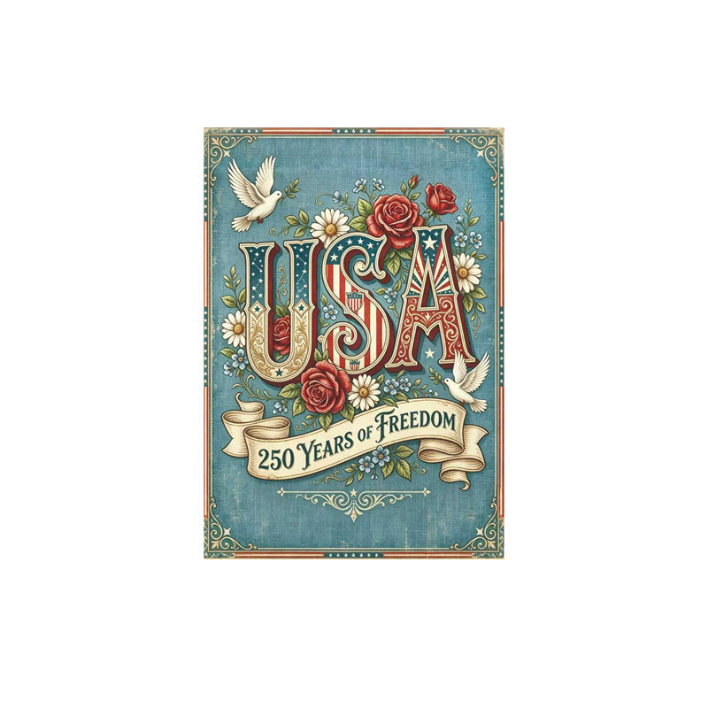 Distressed Vintage American Flag Garden Banner With Statue Of Liberty Motif Double-Sided Polyester