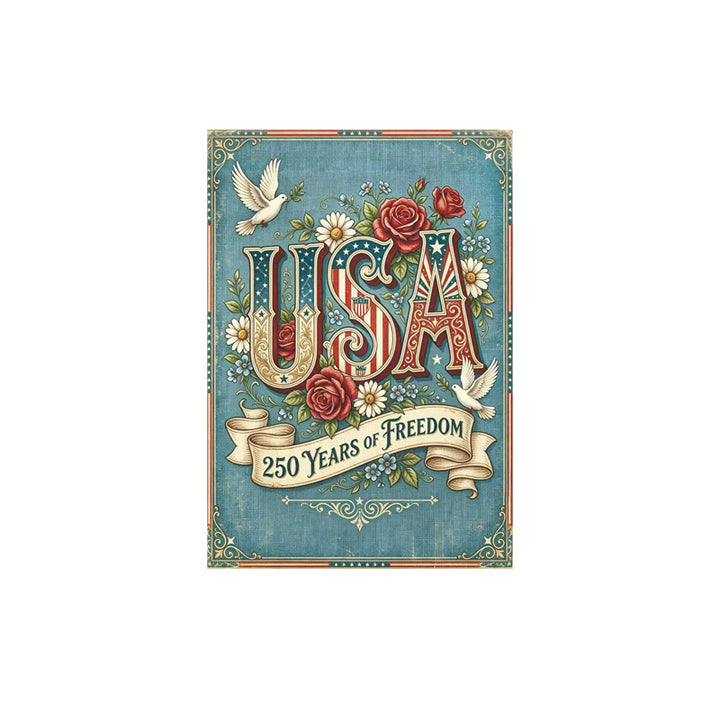 Distressed Vintage American Flag Garden Banner With Statue Of Liberty Motif Double-Sided Polyester