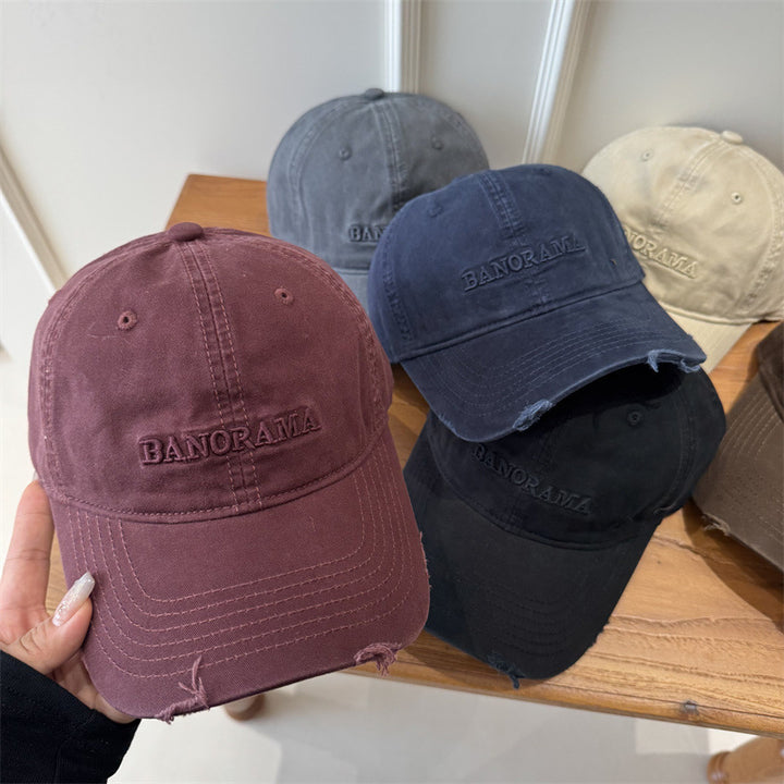 Men's Distressed Fabric Baseball Cap Bowlift