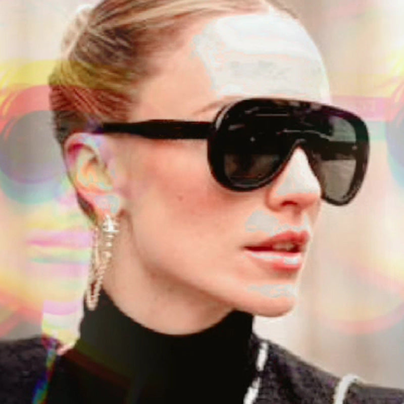 Women’s futuristic sports sunglasses with wide lens and UV protection Bowlift