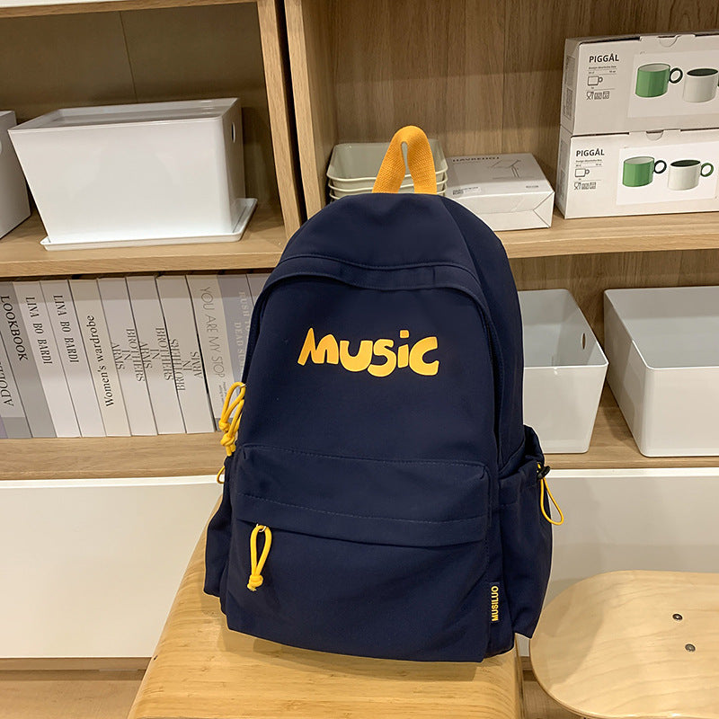 Casual Music-Themed Backpack Bowlift